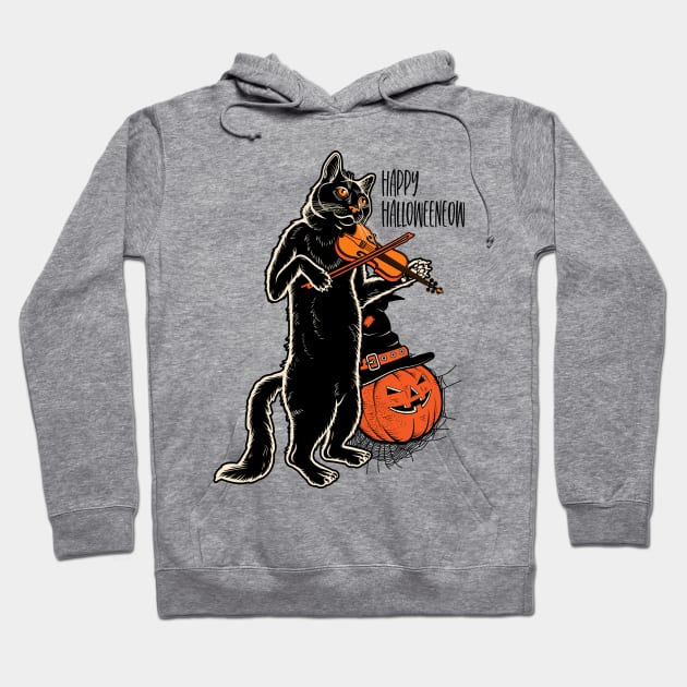 Happy Meoween – Halloween Orange Pumpkin Cat Hoodie by pht